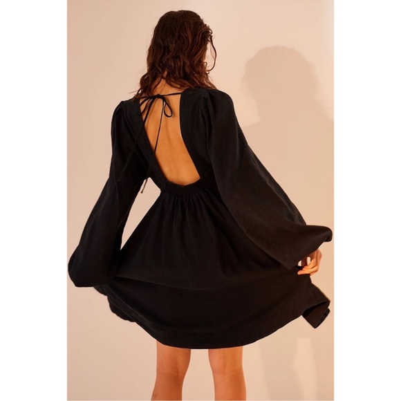 Free People Black Dress, Size Medium, RARE Lined and Heavyweight w/pPockets - Picture 2 of 8